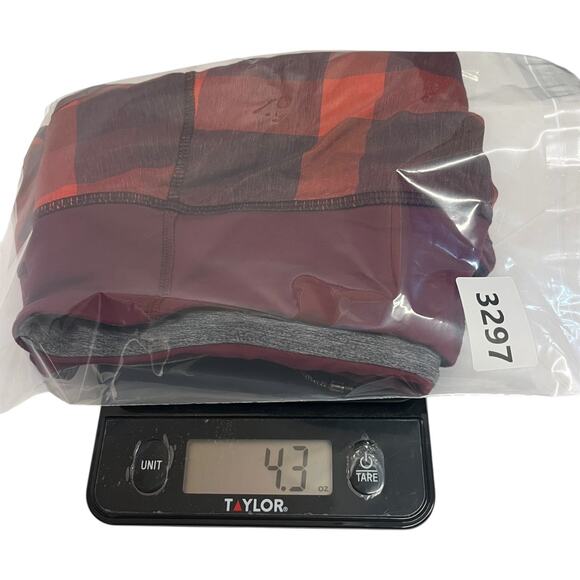 Lululemon Run Speed Short Womens 8 Red Burgundy Buffalo Plaid Active Athletic - Picture 12 of 13